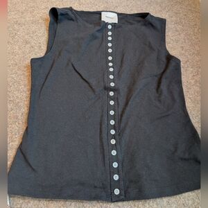 REFORMATION Julie Knit Top with Button Detail, Sz L